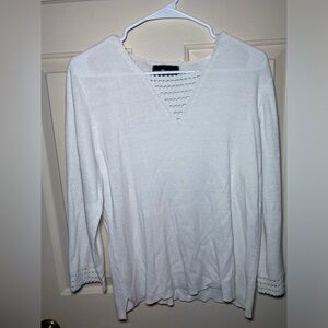 Sag‎ Harbor Top Womens Sweater Ivory Knit Casual